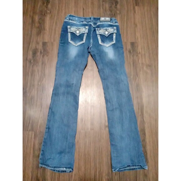 Grace In LA Bootcut Jeans Womens Size 30 Blue Bedazzled Embellished Sequin - Picture 7 of 14